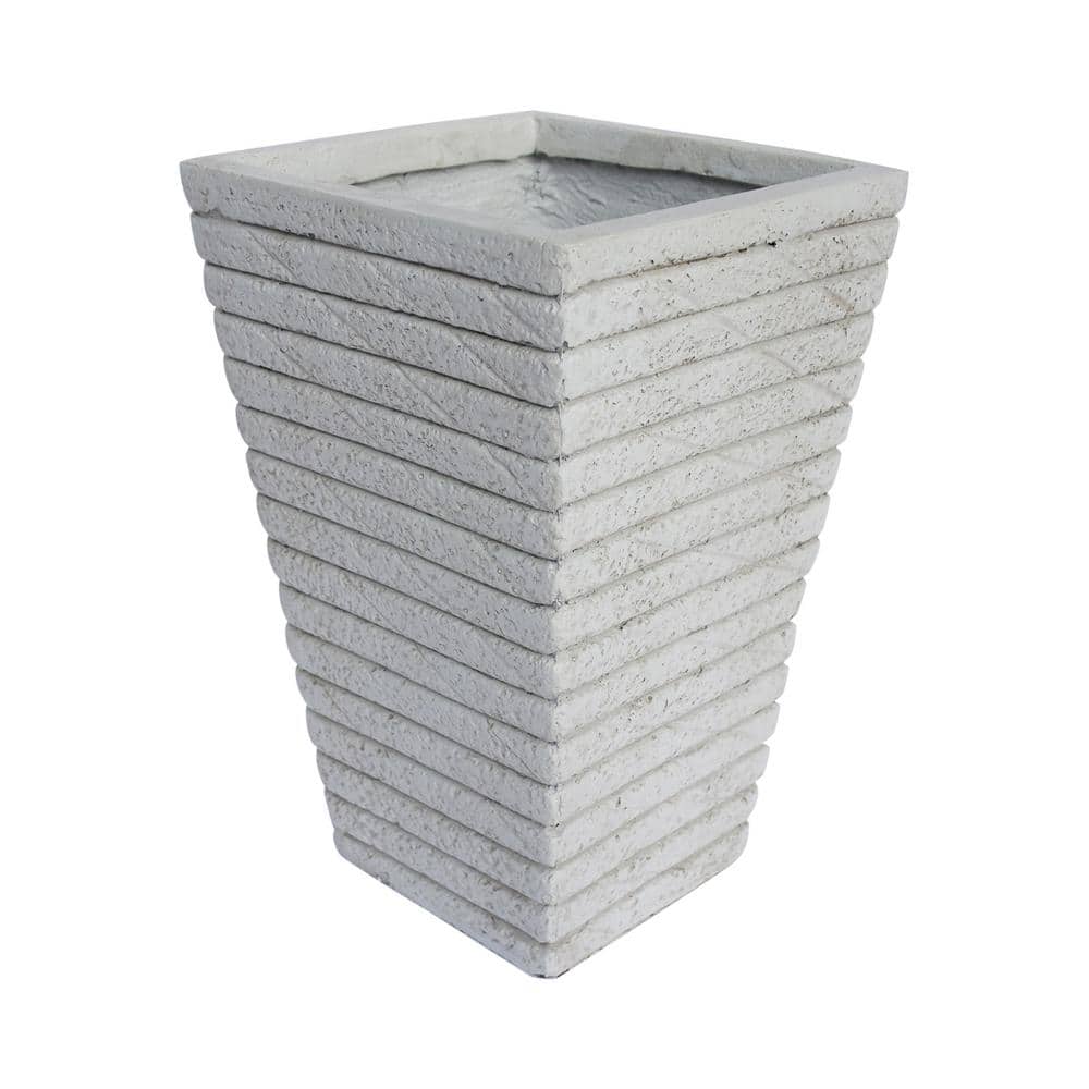 Great Deal 10.25 in. x 10.25 in. x 16 in. Antique White Lightweight Concret