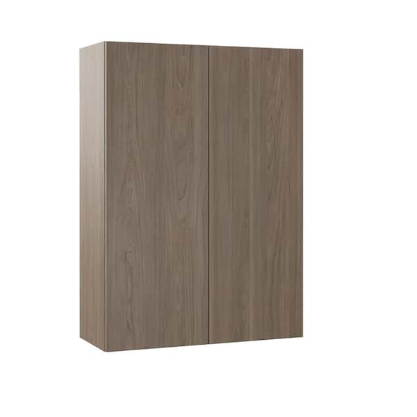 Hampton Bay Designer Series Edgeley Assembled 30x42x12 in. Wall Kitchen Cabinet in Driftwood