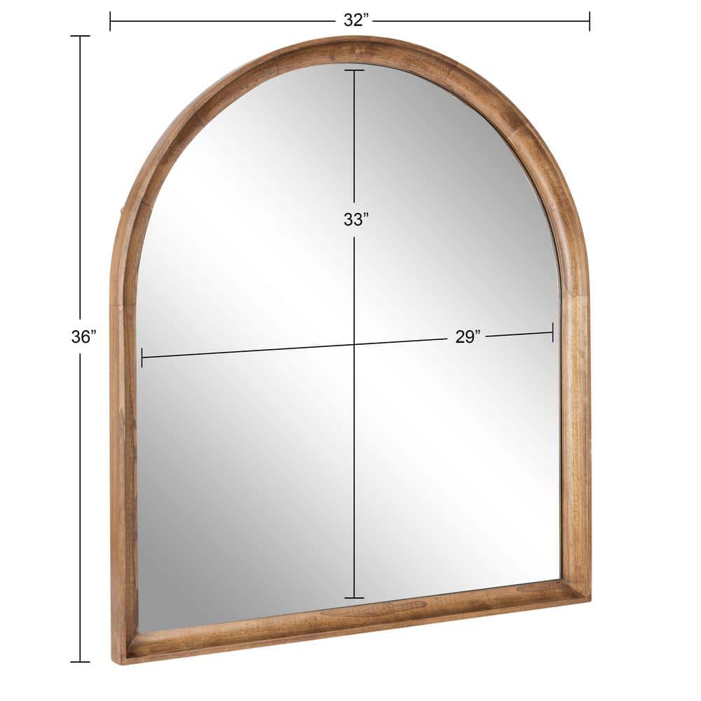 Rustic Brown Medium Wood Arch Wall Mirror