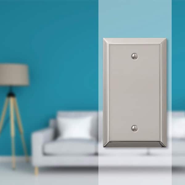 Metallic 1 Gang Blank Steel Wall Plate - Polished Nickel