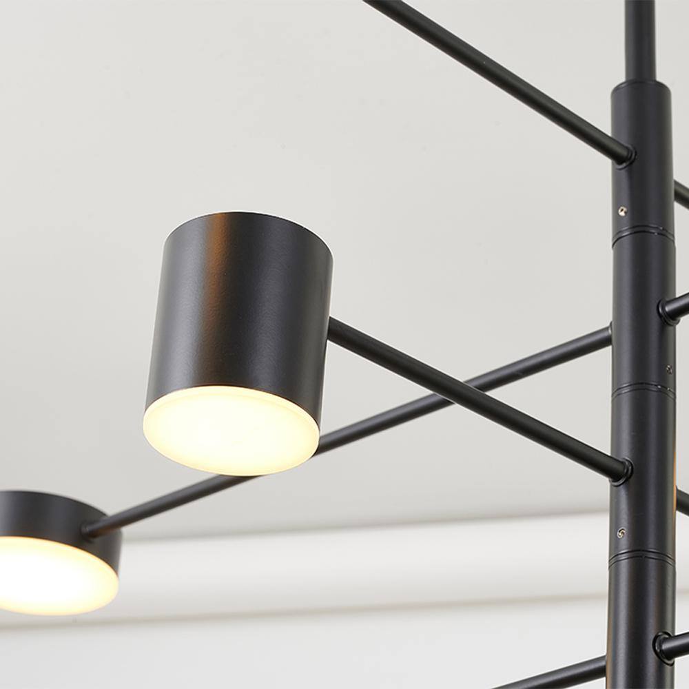 Modern Black Crystal 2-Tier Plug-in LED Chandelier, 40 in