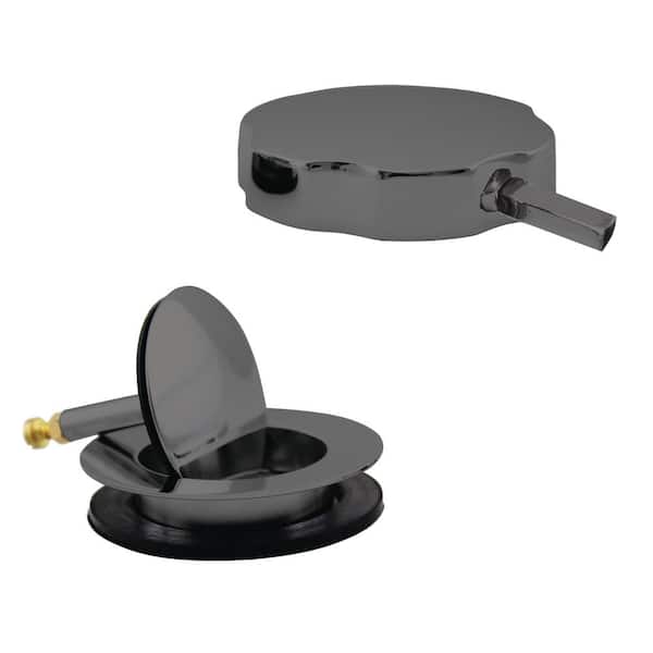 Westbrass Rotating Overflow with Pin for Easier Operation and Mushroom Drain Strainer, Matte Black
