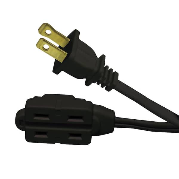 12 ft. 16/2 Light Duty Indoor 13-Amp Multi-Outlet Extension Cord, Black