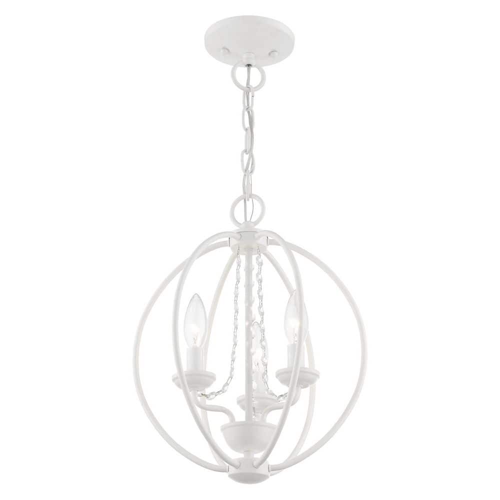 Mini Arabella White Crystal 3-Light Orb Chandelier