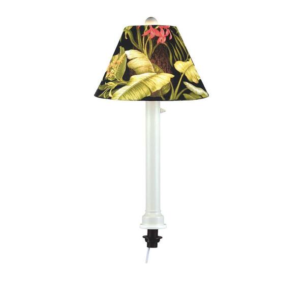 Patio Living Concepts Catalina White Umbrella Table Outdoor Lamp with Ebony Shade Small-DISCONTINUED