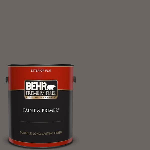 BEHR PREMIUM PLUS 1 gal. #790F-6 Trail Print Flat Exterior Paint & Primer