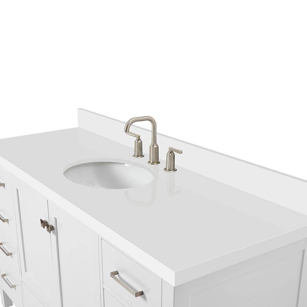 Cambridge 61" White Quartz Top Freestanding Single Vanity