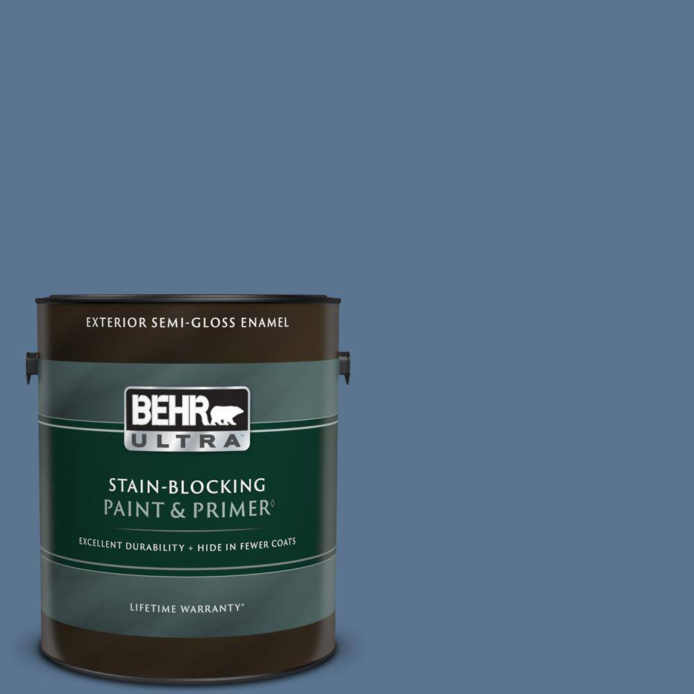 BEHR ULTRA 1 gal. PPU1418 Laguna Blue SemiGloss Enamel Exterior
