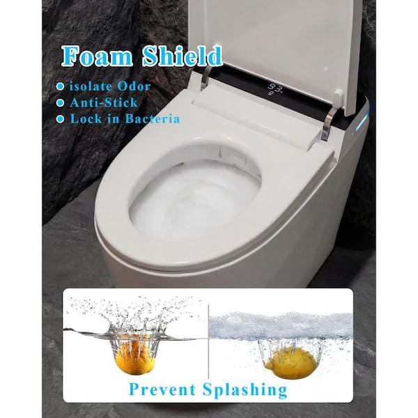 TOTTE 1-Piece 1.28 GPF Dual Flush Smart Bidet Elongated Toilet in