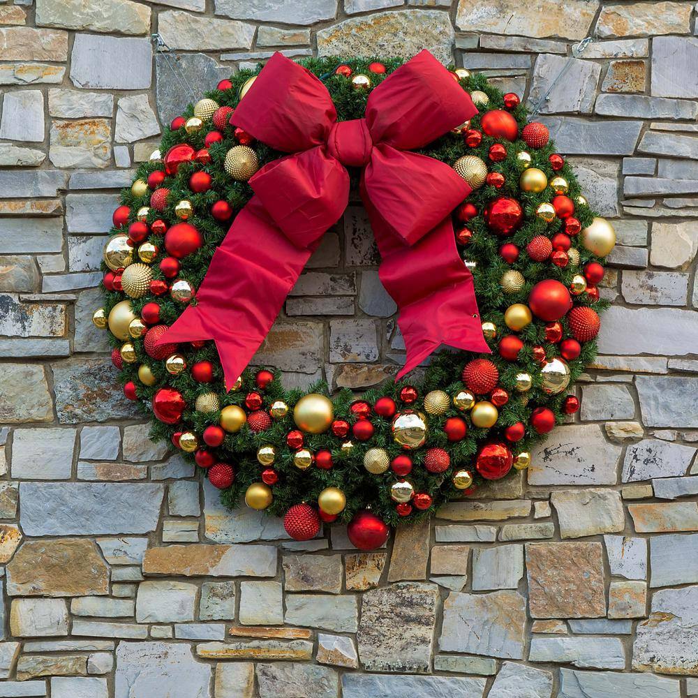 36" Green Sequoia Fir Artificial Christmas Wreath with Warm White LED Lights