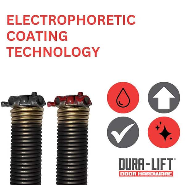 DURA-LIFT Pair Of 2" ECoat Springs, Black Coated, Corrosion