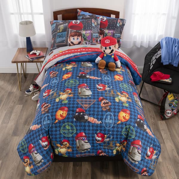Super Mario Caps Off 6 Piece, Super Mario Twin Bedding Set