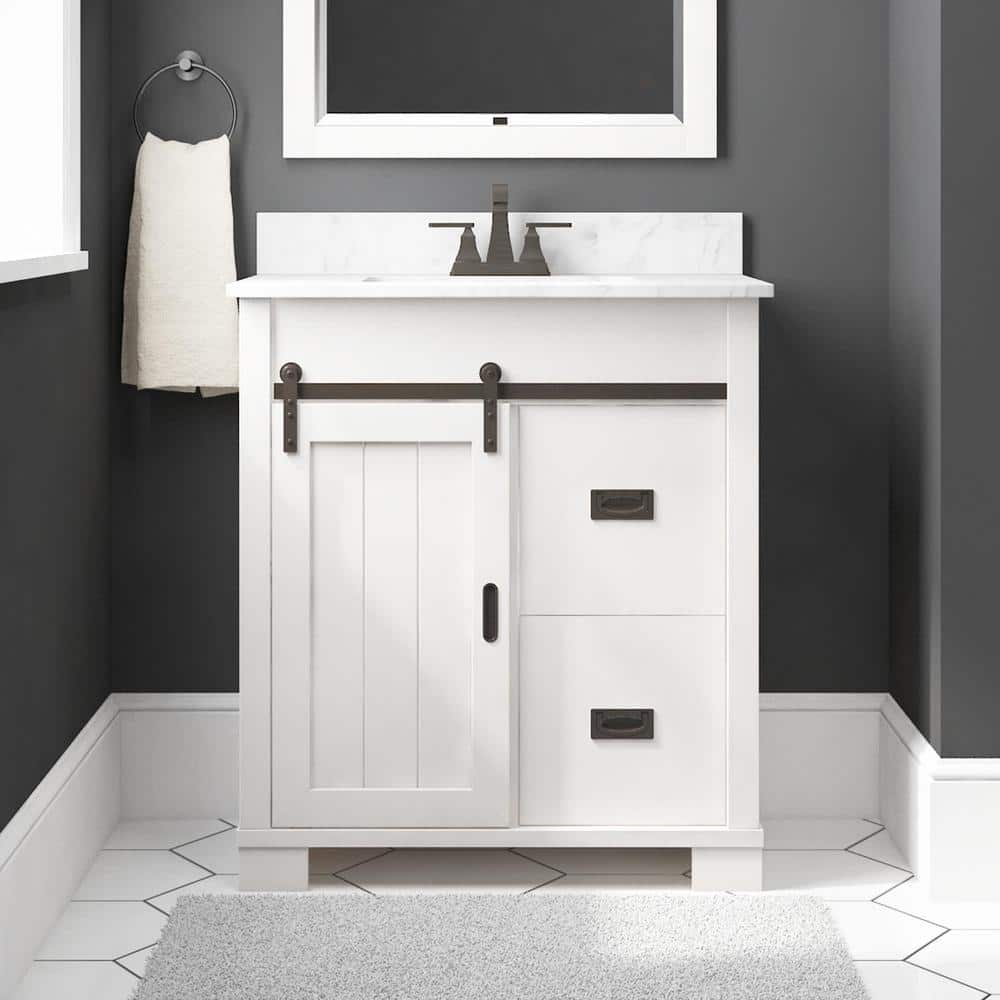 Glacier Bay Brindley In W X In D X In H Single Sink Freestanding Bath Vanity In