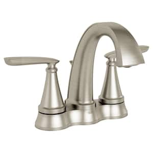 Somerville 4 in. Centerset 2-Handle Bathroom Faucet with Pop-Up Drain Set of 2 in. Brushed Nickel