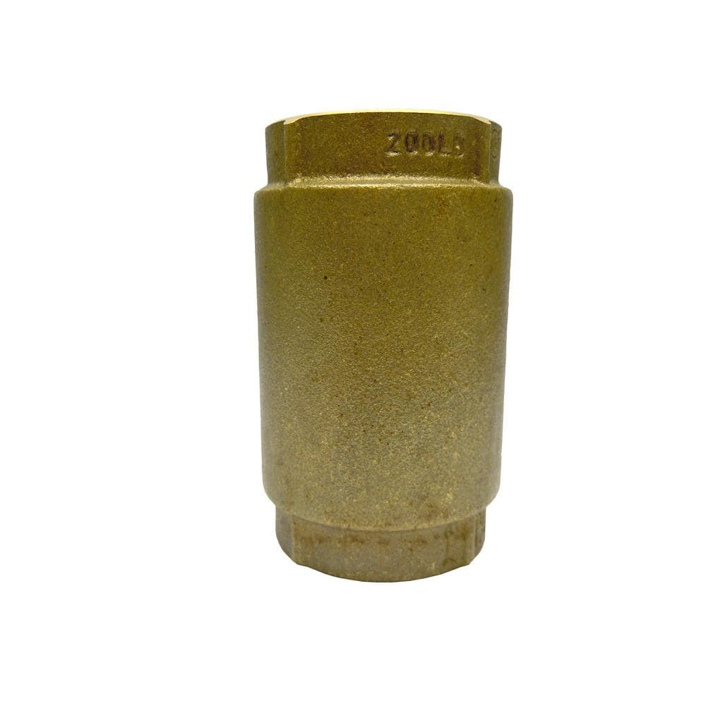 Generic 2pcs 3/4  in-Line Spring-Loaded One-Way Brass Check Valve 