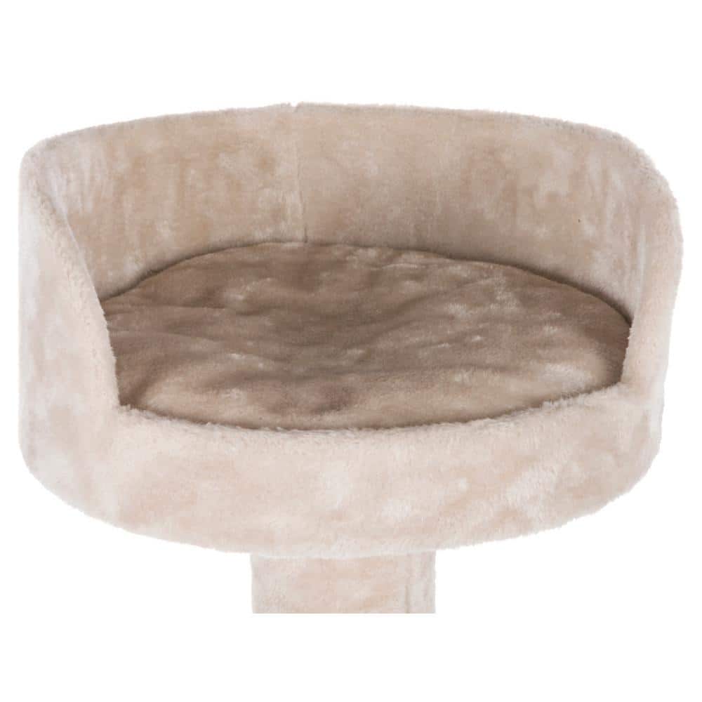 Greige Plush and Sisal 4-Level Cat Tree with Bed