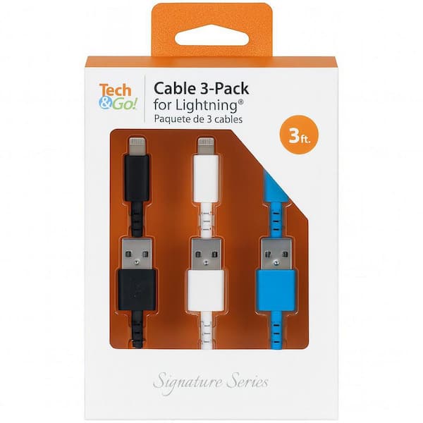 Tech and Go 3 ft. Cable for Lightning (3-Pack) 131 3602 TG3 - The