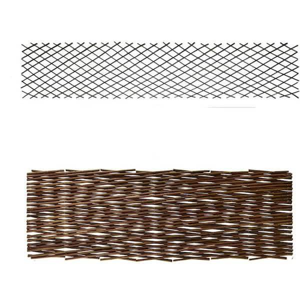 Unbranded 22" W x 120 in. H Expandable Willow Lattice Fence Panel Plant Garden Trellis Willow Trellis Fence Climbing Plants 2Piece