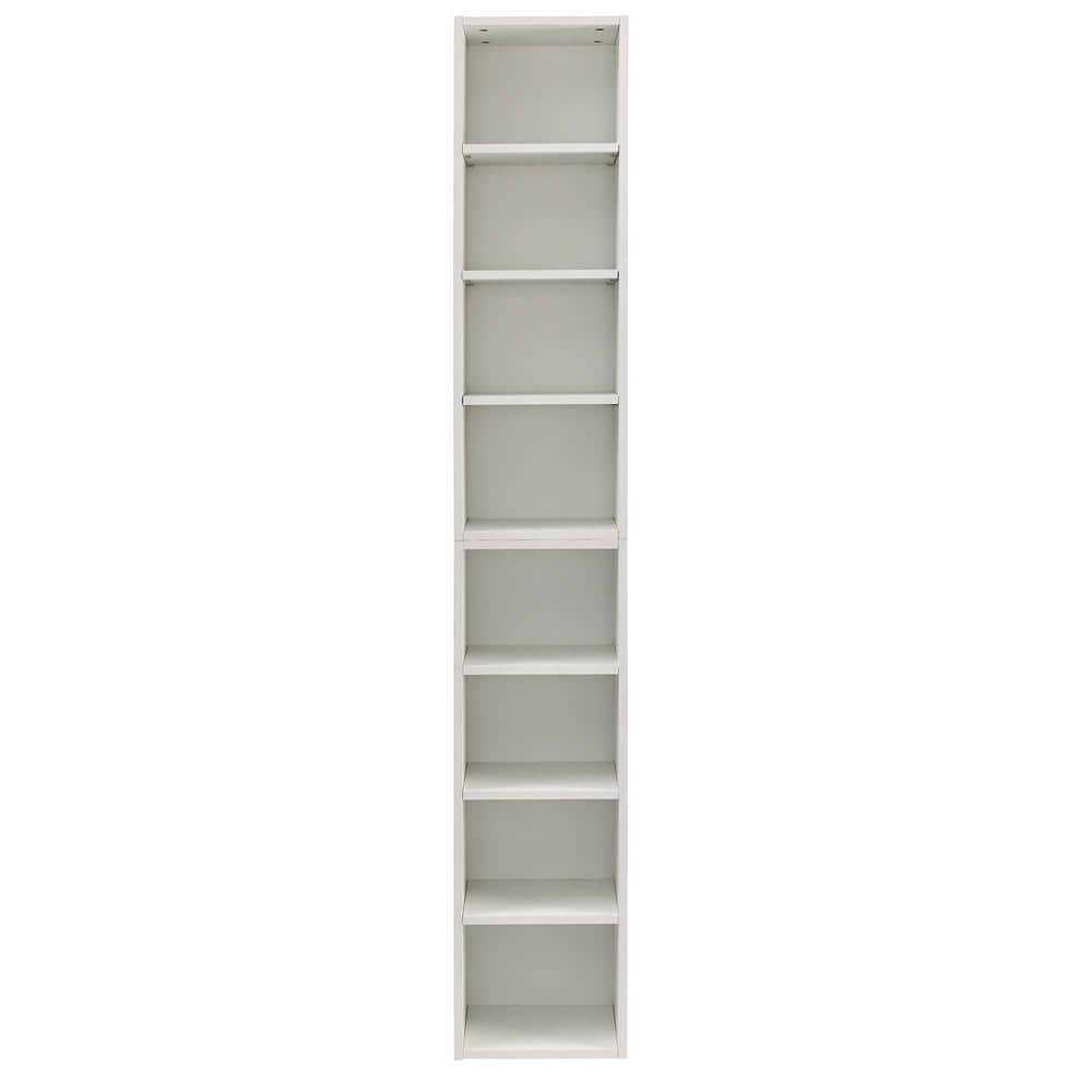 11.6 in. W x 9.3 in. D x 70.9 in. H White Linen Cabinet, 8-Tier Media Tower