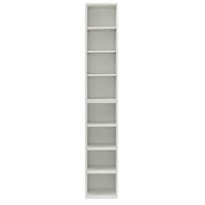 11.6 in. W x 9.3 in. D x 70.9 in. H White Linen Cabinet, 8-Tier Media Tower Rack with Adjustable Shelves