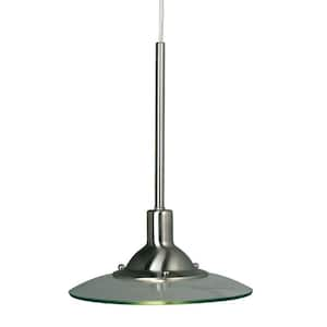 1-Light Brushed Steel Linear-Track Hanging Pendant