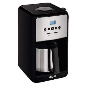 950 W 12 Cup Black Stainless Programmable Drip Coffee Maker with Thermal Carafe and LCD Screen