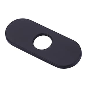 6.3 in. x 2.56 in.x 0.71 in. Stainless Steel Kitchen Sink Faucet Hole Cover Deck Plate Escutcheon in Matte Black