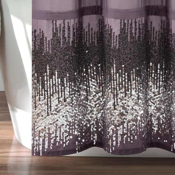 Lush Decor Shimmer Sequins Shower Curtain (Purple)