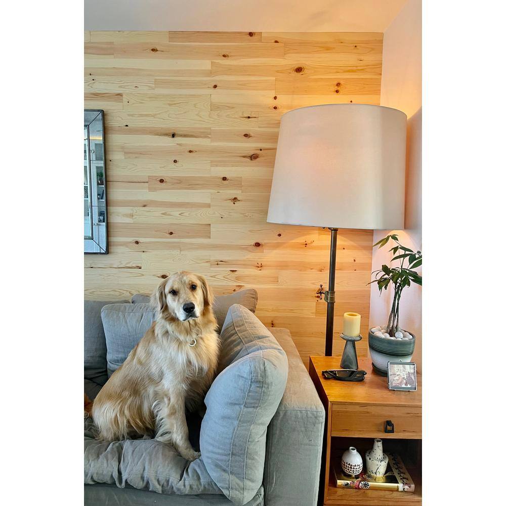 Blonde Pine Peel and Stick Wooden Wall Panels, 42" Length