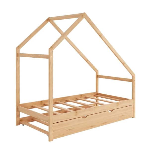 wetiny Multi-Colored Wood Frame Twin Platform Bed
