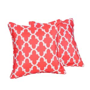 Demand Pattern Polyester Fabric Square Outdoor Throw Pillows (2-Pack)