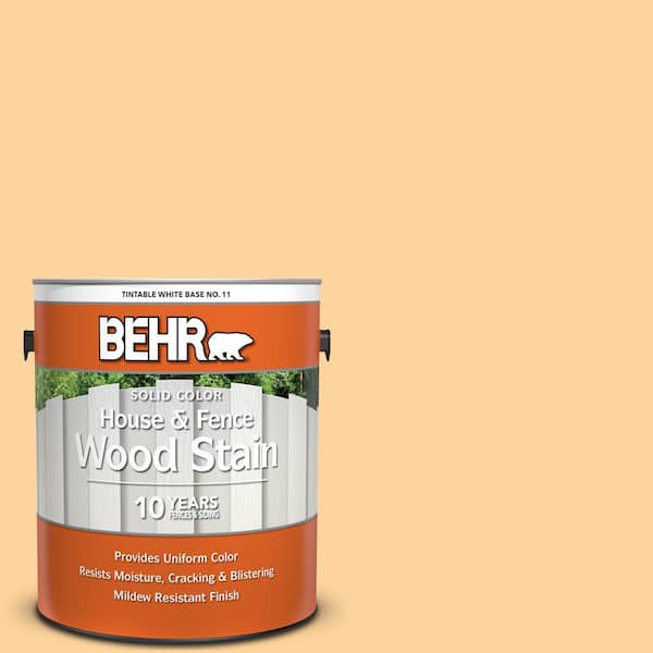 BEHR 1 gal. #P240-3 Mango Nectar Solid Color House and Fence Exterior Wood Stain