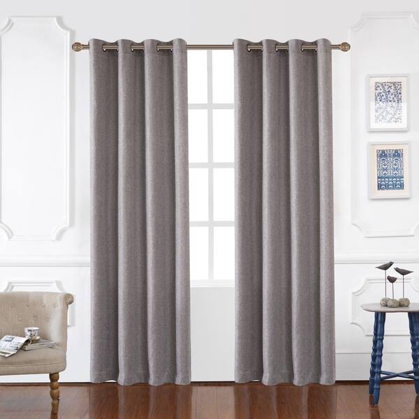 Lyndale Decor Odyssey 126 in. L x 52 in. W Blackout Polyester Curtain in Graphite