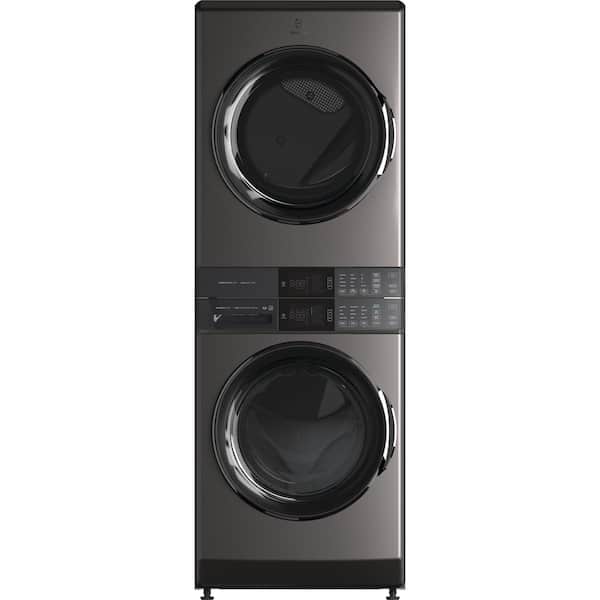 4.5 cu. ft. Stacked Washer and 8.0 cu. ft. Electric Dryer Laundry Tower in Titanium, SmartBoost Premixing, Energy Star