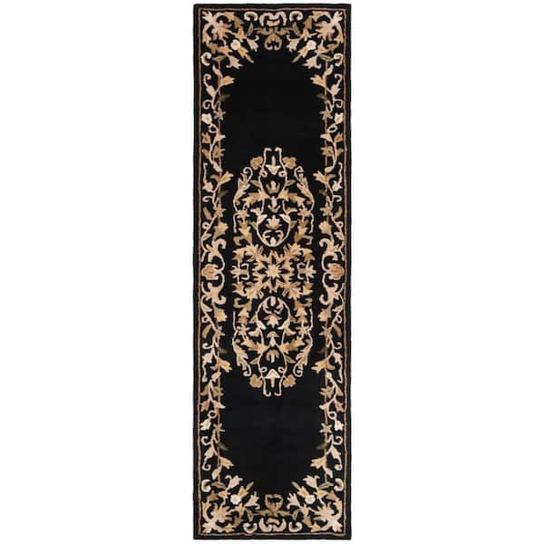 SAFAVIEH Heritage Black 2 ft. x 8 ft. Border Runner Rug