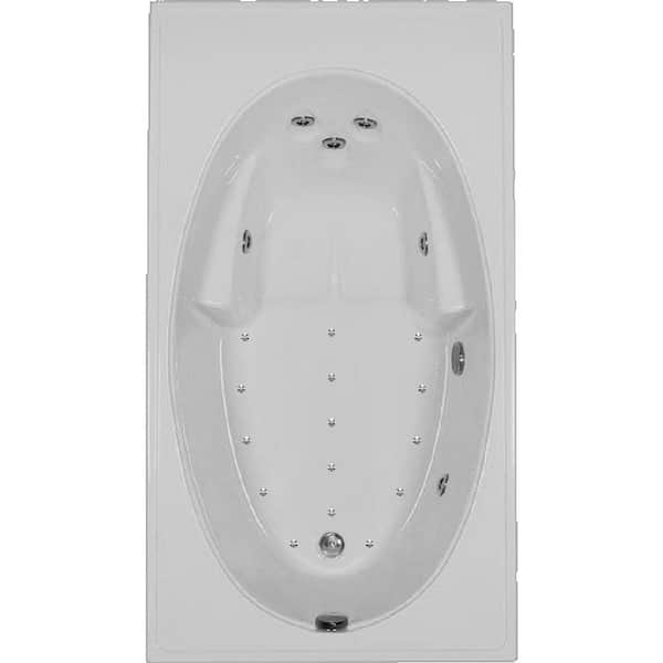 Comfortflo 72 in. Acrylic Rectangular Drop-in Combination Bathtub in White