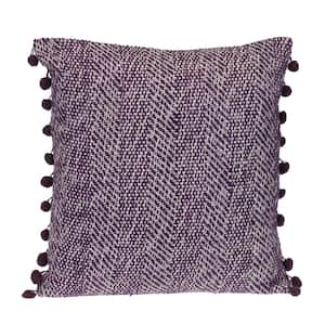 20 X 20 Transitional Woven Purple Square 18 in. x 18 in. Pillow