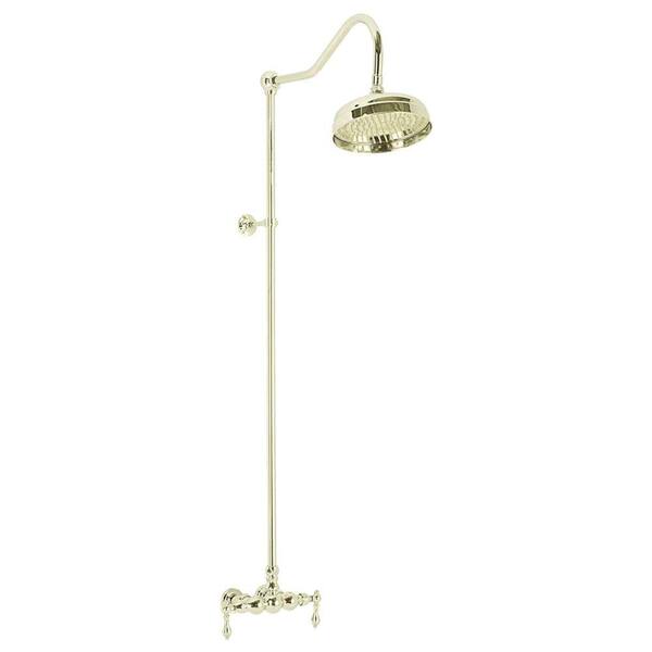 Elizabethan Classics Wall-Mount Exposed 2-Handle Shower Faucet in Polished Brass (Valve Included)