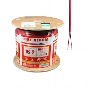 1000 ft. 16/2 Red FPLP/CL3P/FT6/CMP Unshielded Solid CU Fire Alarm Wire -UL and/or ETL Listed, UV Resistant RoHS