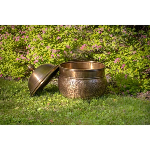 Good Directions Brass Key West Hose Pot with Lid - by Good Directions  457AB-458AB - The Home Depot