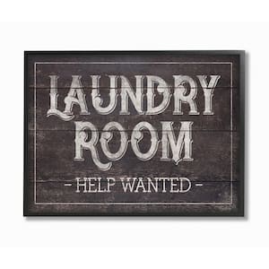 11 in. x 14 in. ''Laundry Room Bathroom Wood Textured Word'' by Gigi Louise Framed Wall Art