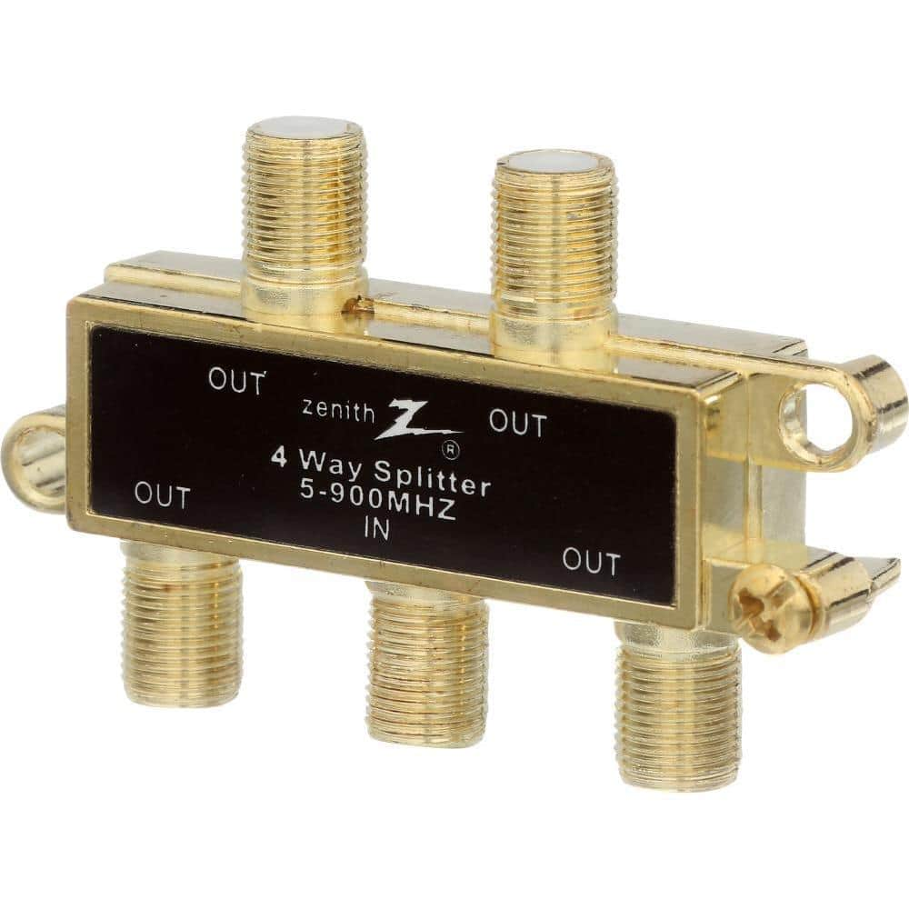 Zenith 3-way 900mhz Coaxial Splitter In Gold Vs1001sp4w - The Home Depot