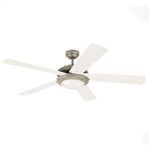 52 in. Integrated LED Indoor Comet Brushed Pewter Reversible Ceiling Fan