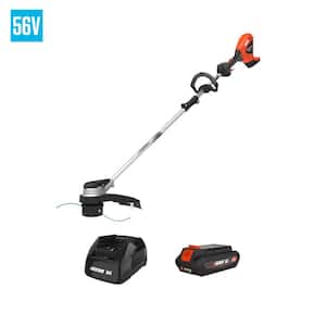 56V 16 in. Brushless Cordless Battery Straight Shaft String Trimmer with Speed-Feed Head and 2.5Ah Battery and Charger