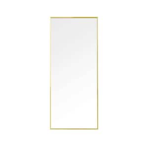 15.7 in. W x 59 in. H Rectangular Aluminum Framed Wall Mount or Floor Standing Modern Decorative Bathroom Vanity Mirror
