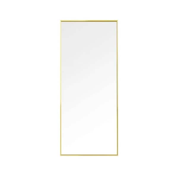 Unbranded 15.7 in. W x 59 in. H Rectangular Aluminum Framed Wall Mount or Floor Standing Modern Decorative Bathroom Vanity Mirror
