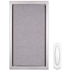 Wireless Battery Operated Doorbell Kit with Wireless Push Button, Nickel with Gray Fabric