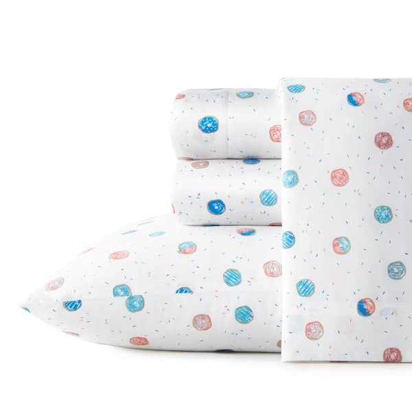 Poppy & Fritz Polka Donuts 4-Piece Multi-Colored Cotton Queen Sheet Set