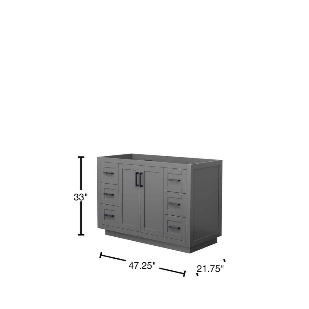 Miranda 48" Dark Gray Freestanding Single Bathroom Vanity with Matte Black Trim