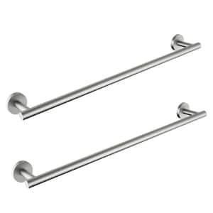 Bathroom 30 in. Wall Mounted Towel Bar Rustproof Towel Rack in Brushed Nickel ( (2-Pack) )